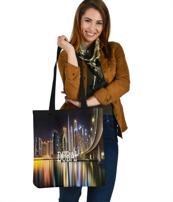 Dubai City | Asia| Skyline | Night| Tote Bag