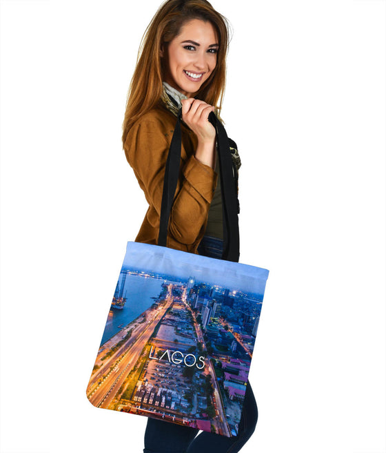 LAGOS | AFRICA | NIGHT | SKYLINE | TOTE BAG