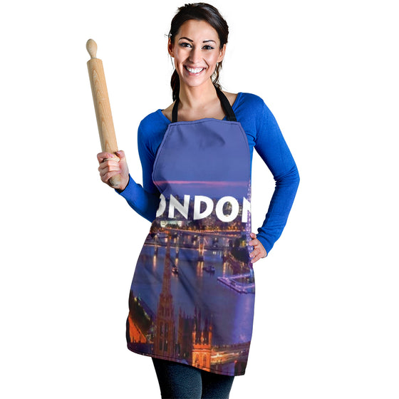 London | Europe |Night Skyline| Women's Apron -