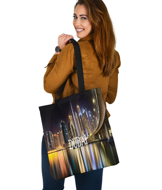 Dubai City | Asia| Skyline | Night| Tote Bag