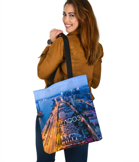 LAGOS | AFRICA | NIGHT | SKYLINE | TOTE BAG