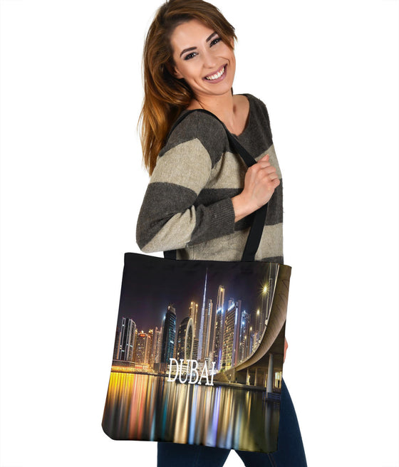 Dubai City | Asia| Skyline | Night| Tote Bag