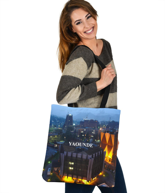 Yaounde -Cameroon | Africa | Night Skyline | Tote Bag