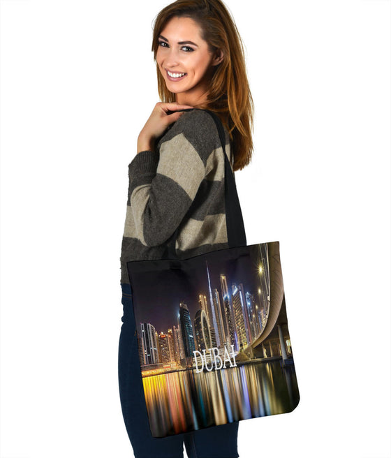 Dubai City | Asia| Skyline | Night| Tote Bag