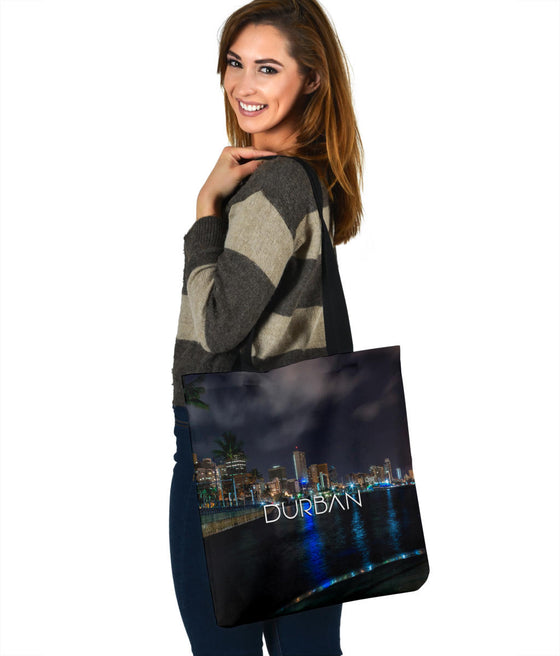 DURBAN | AFRICA | NIGHT | SKYLINE | TOTE BAG